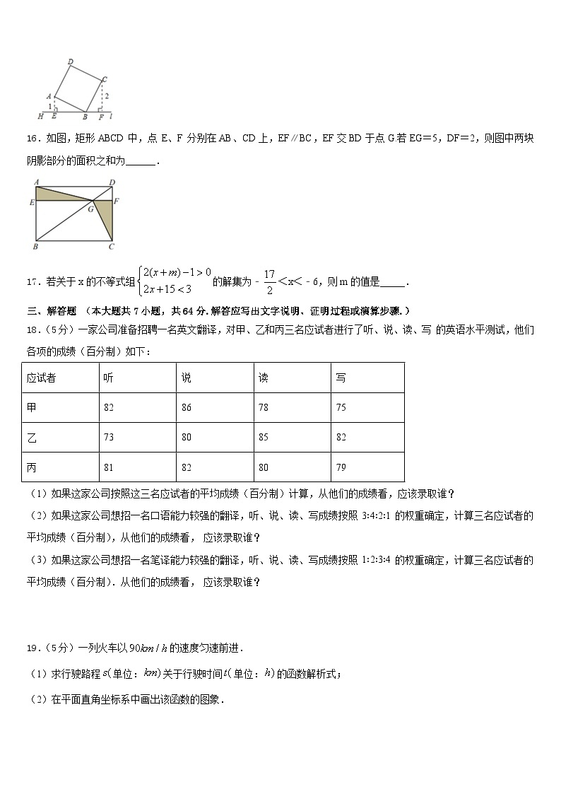黑龙江省五常市部分学校2022-2023学年数学七下期末学业水平测试模拟试题含答案03