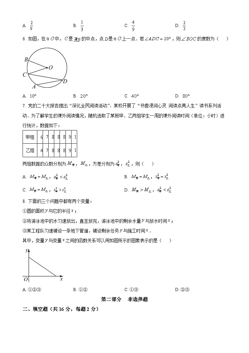 北京市石景山区中考一模数学试题(原卷版)第2页