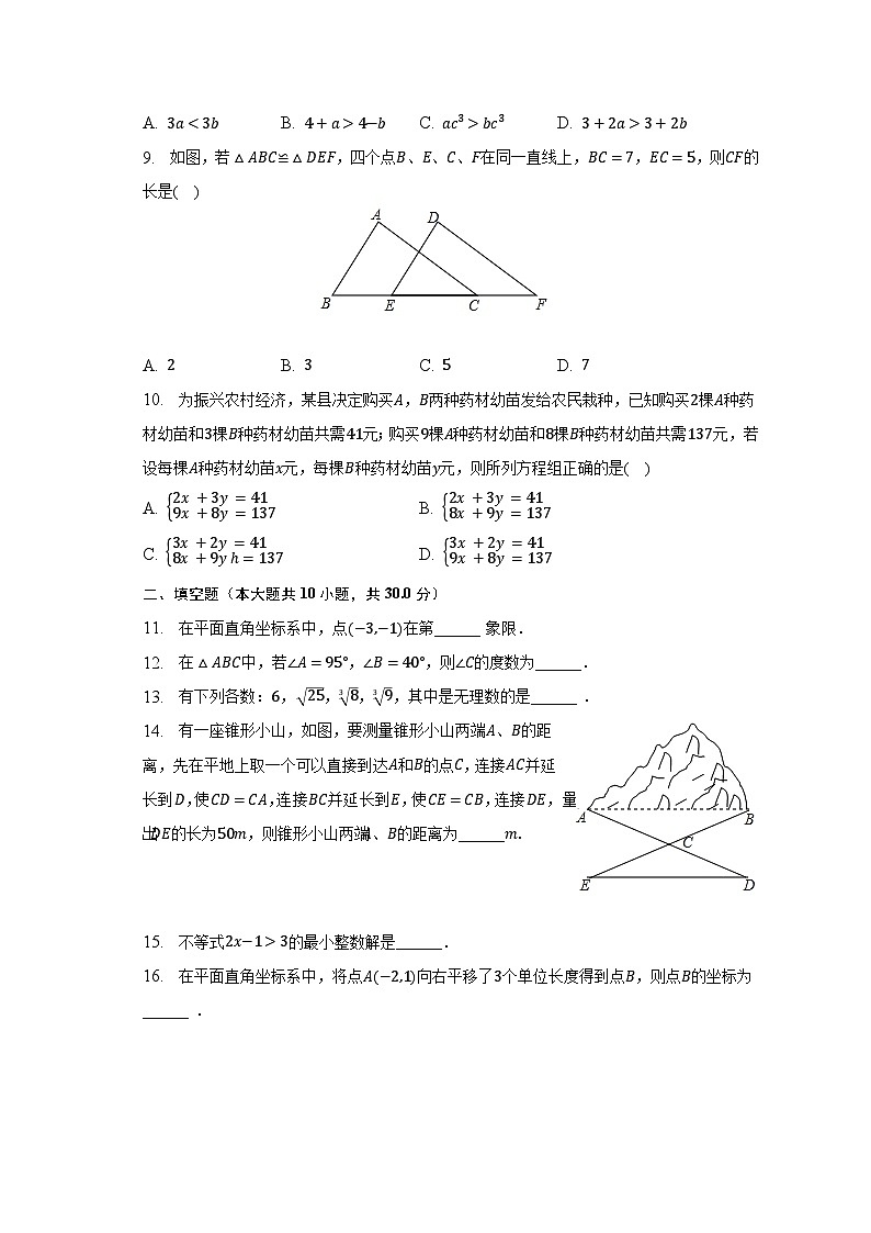 2022-2023学年黑龙江省绥化市青冈县七年级(下)期末数学试卷(五四学制)(含解析)第2页