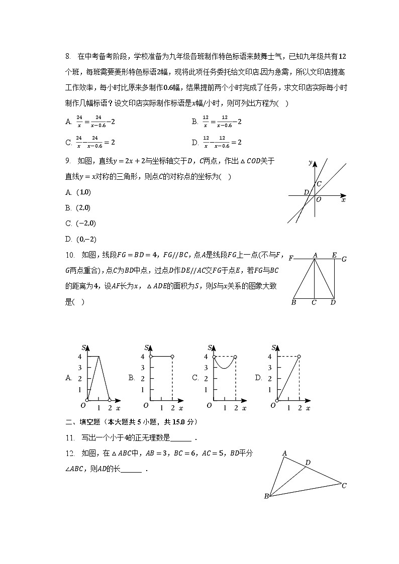 2023年河南省安阳市殷都区中考数学模拟试卷(含解析)02