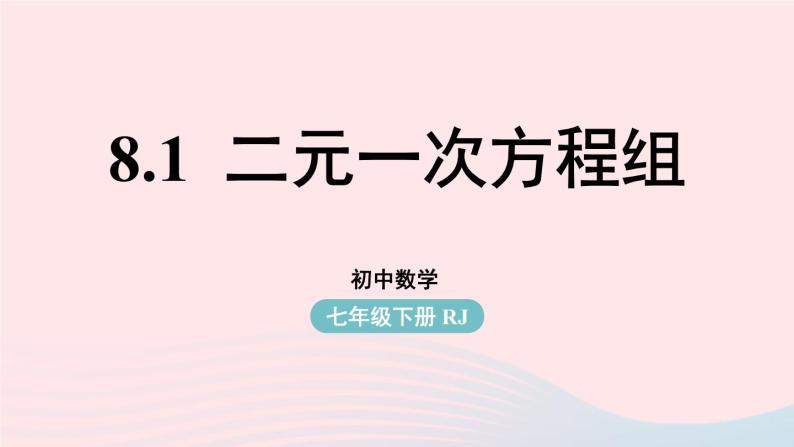 2023七年级数学下册第8章二元一次方程组8.1二元一次方程组上课课件新版新人教版01