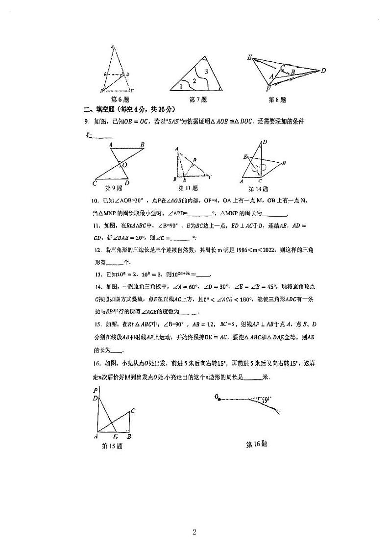 北京市海淀区锦秋学校 2023 _2024学年八年级上学期开学摸底考试数学试卷02