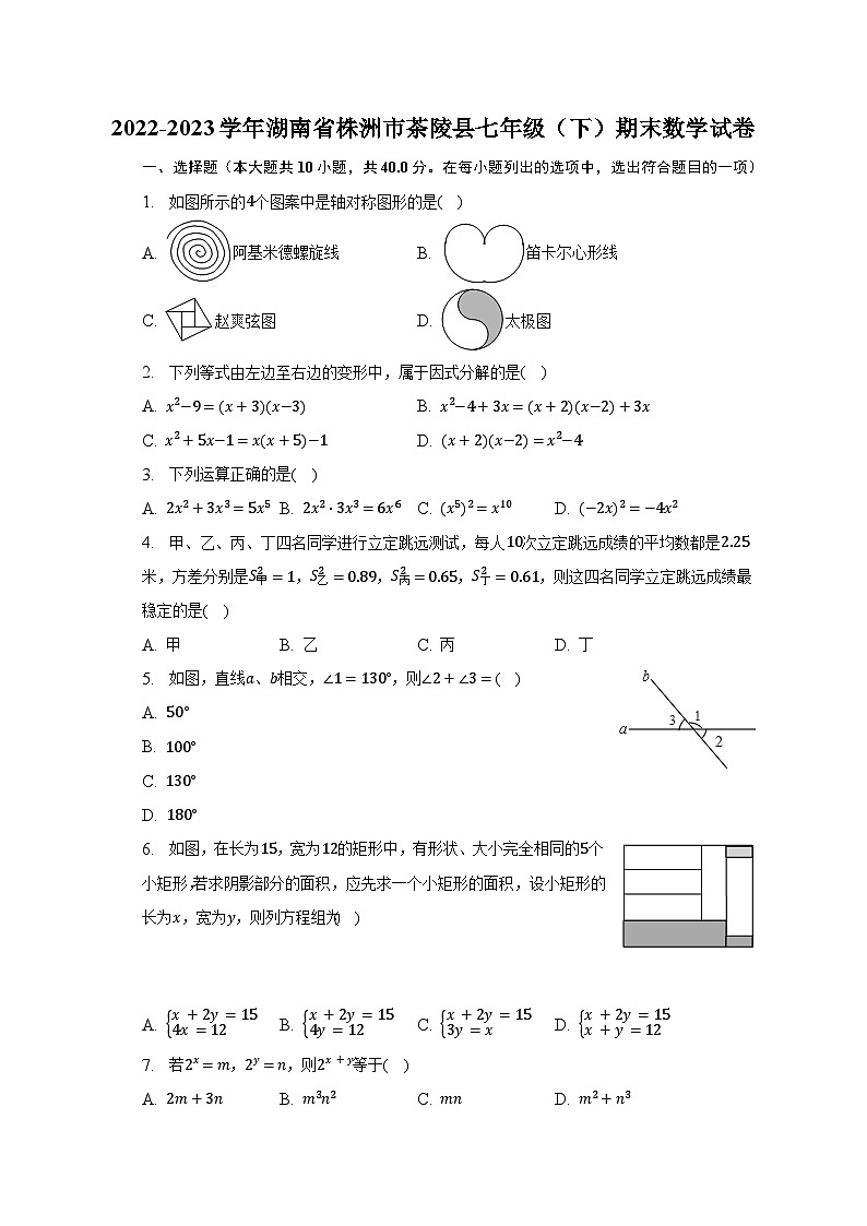 2022-2023学年湖南省株洲市茶陵县七年级(下)期末数学试卷-普通用卷第1页