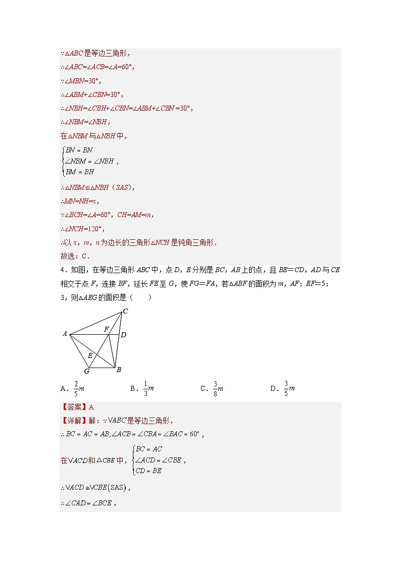八年级数学上册全等三角形综合训练(四)(解析版) 第3页