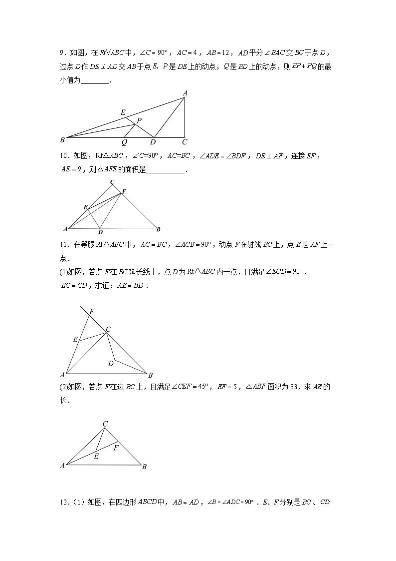 八年级数学上册全等三角形综合训练(四)(原卷版) 第3页
