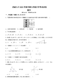 甘肃省 武威第九中学2023--2024学年上学期九年级开学考试数学试卷