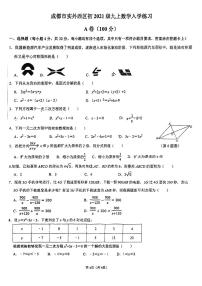 四川省成都市雙流區(qū)成都市實外西區(qū)學(xué)校2023-2024學(xué)年九年級上學(xué)期開學(xué)考試數(shù)學(xué)試題