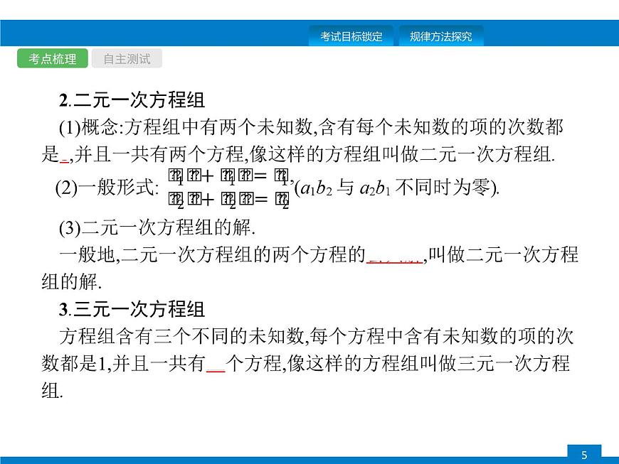 中考數(shù)學(xué)一輪復(fù)習(xí)考點(diǎn)練習(xí)課件第5課時 一次方程(組) (含解析)第5頁