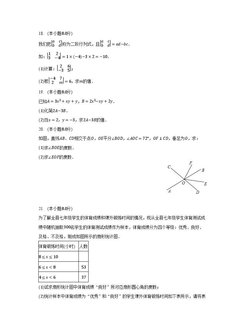 2022-2023学年湖南省永州市道县七年级（上）期末数学试卷（A卷）（含解析）03