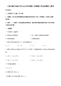 上海市建平实验中学2022-2023学年九年级上学期期中考试试题数学