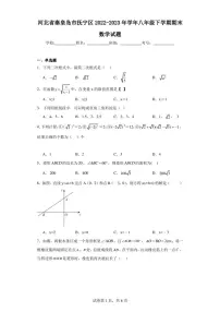 河北省秦皇岛市抚宁区2022-2023年学年八年级下学期期末数学试题