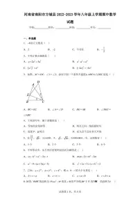 河南省南阳市方城县2022-2023学年八年级上学期期中数学试题