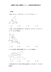 初中数学人教版八年级上册11.2.1 三角形的内角测试题
