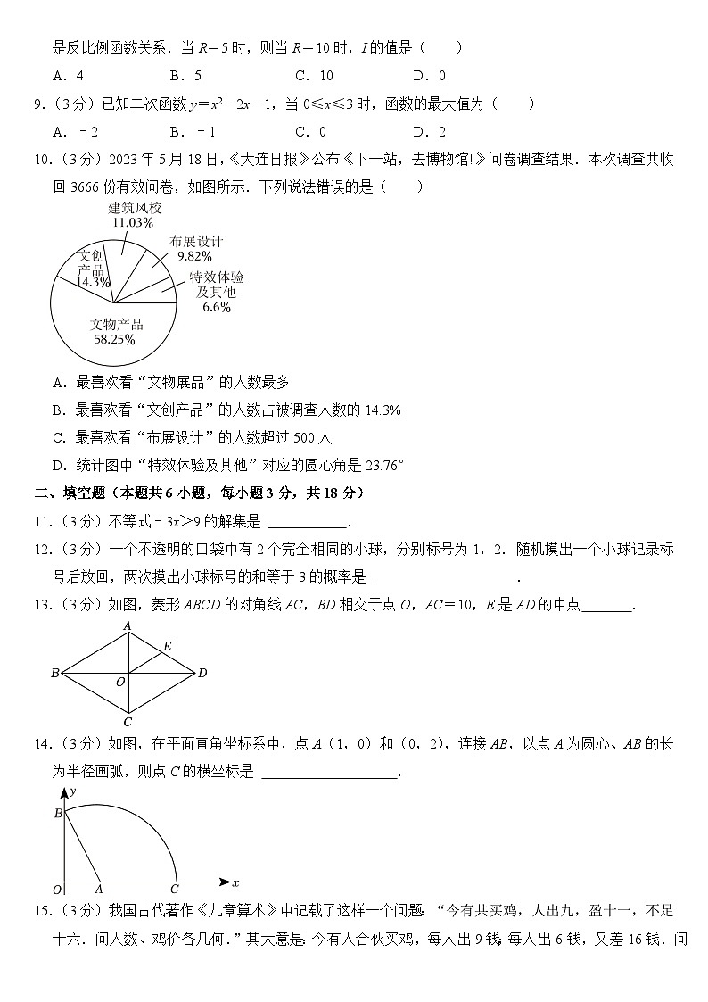 2023年辽宁省大连市中考数学试卷【附答案】02