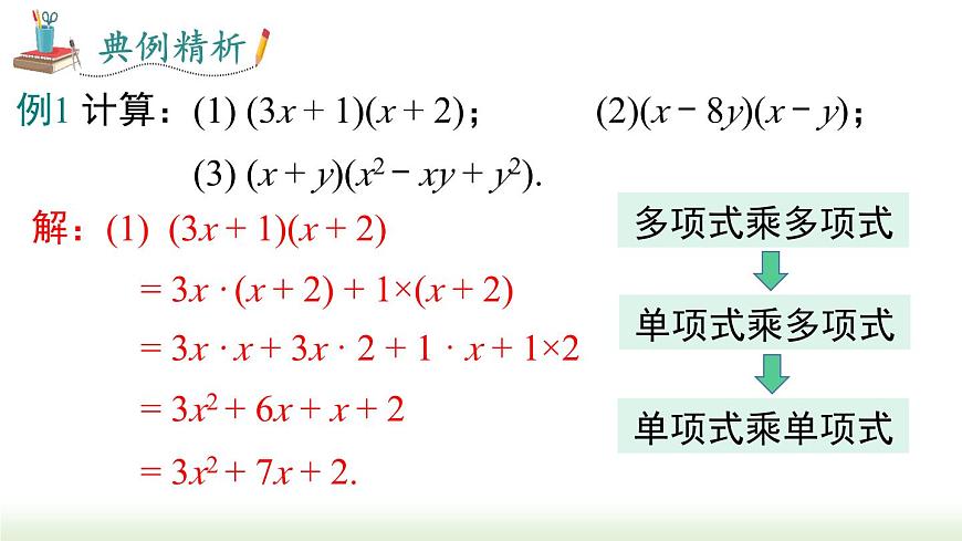 人教版八年級數(shù)學(xué)上冊課件 14.1.4 第2課時多項(xiàng)式與多項(xiàng)式相乘第7頁