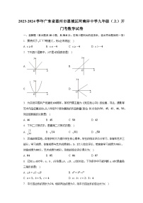 2023-2024学年广东省惠州市惠城区河南岸中学九年级（上）开门考数学试卷（含解析）