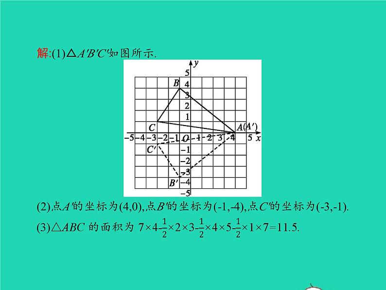13.2 画轴对称图形 第2课时 用坐标表示轴对称 人教版八年级数学上册课件05
