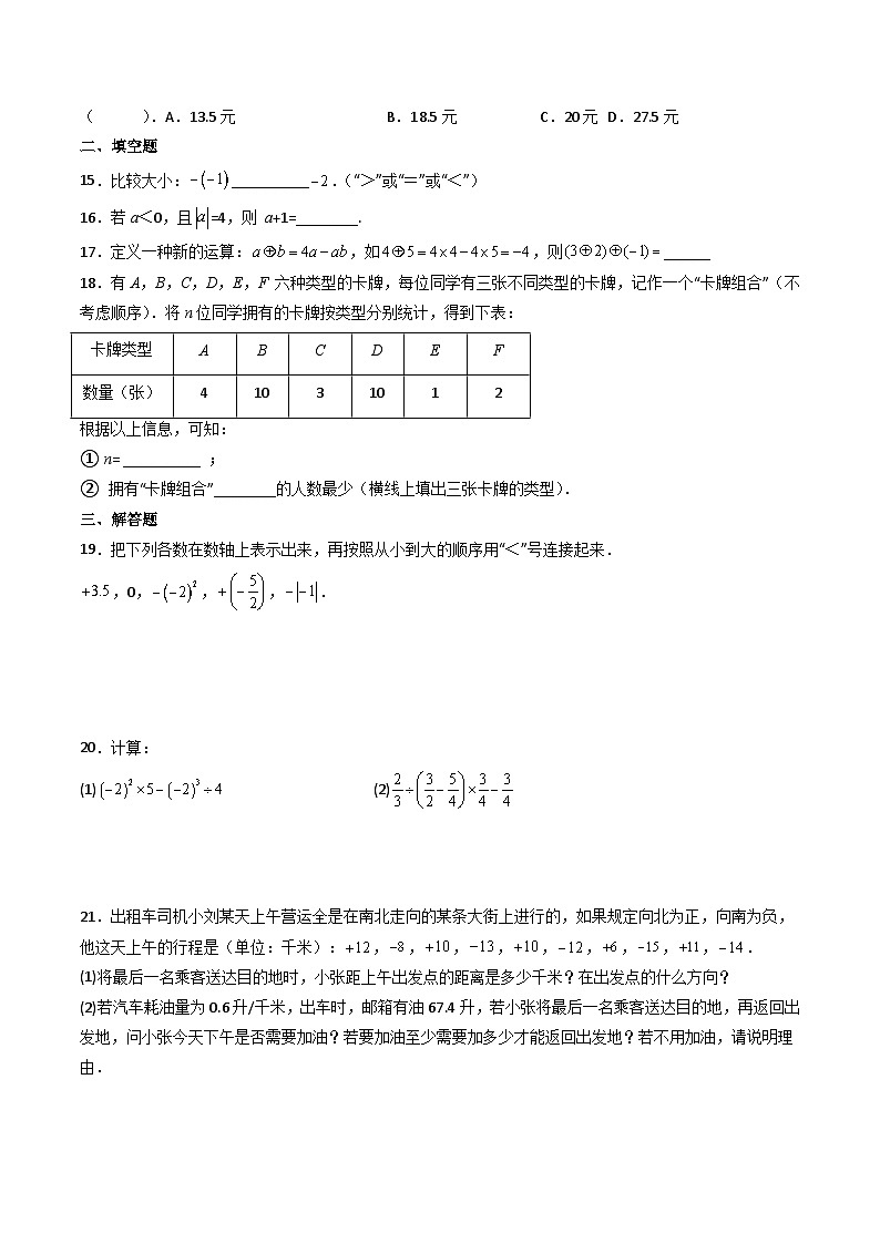 人教版七年级数学上册同步精品讲练测 第1章 有理数(单元测试)(2份打包,原卷版+教师版)03