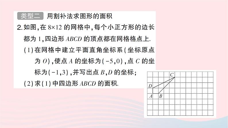 2023八年级数学上册第三章位置与坐标专题训练五平面直角坐标系中图形面积的有关计算作业课件新版北师大版第4页
