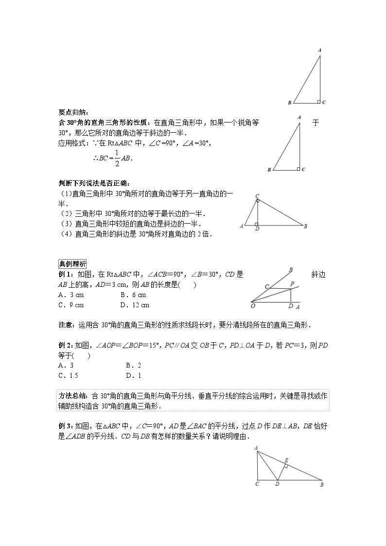 13.3.2 第2课时 含30°角的直角三角形的性质 人教版数学八年级上册学案02