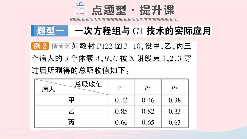 2023七年级数学上册第3章一次方程与方程组3.6综合与实践一次方程组与CT技术作业课件新版沪科版05