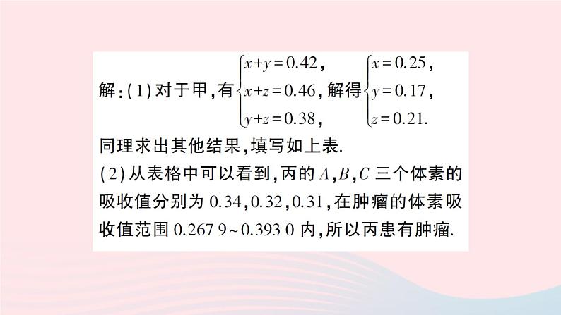 2023七年级数学上册第3章一次方程与方程组3.6综合与实践一次方程组与CT技术作业课件新版沪科版07