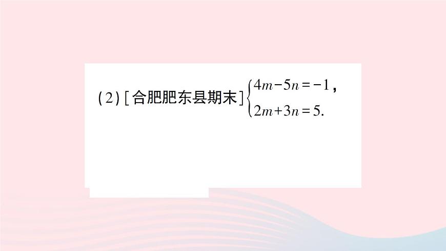 2023七年級數(shù)學(xué)上冊第3章一次方程與方程組專題八巧妙消元靈活運(yùn)用__二元一次方程組的解法再探作業(yè)課件新版滬科版第5頁