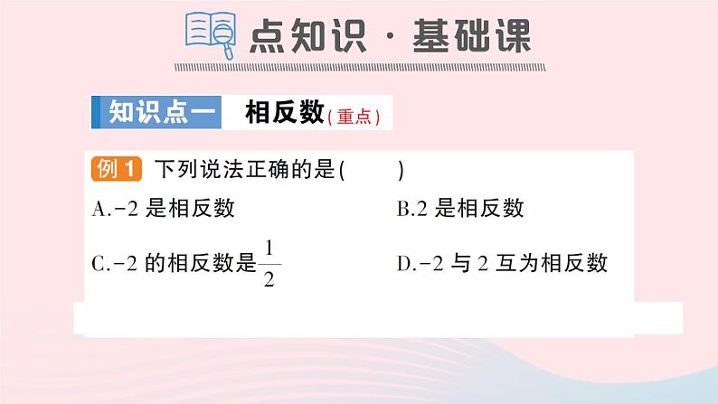 2023七年级数学上册第1章有理数1.2数轴相反数和绝对值第2课时相反数作业课件新版沪科版第2页