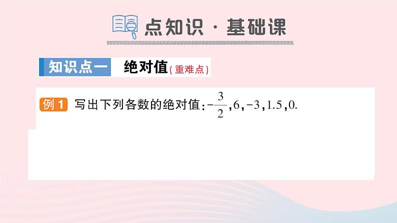 2023七年级数学上册第1章有理数1.2数轴相反数和绝对值第3课时绝对值作业课件新版沪科版02