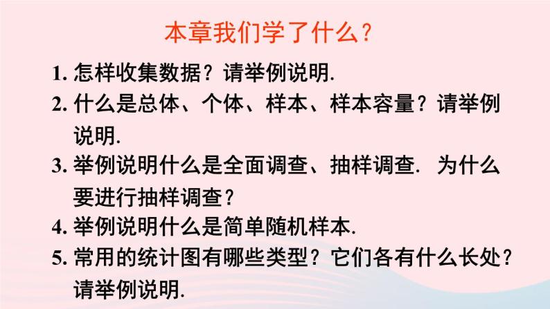 湘教版七上数学第5章数据的收集与统计图章末复习课件02