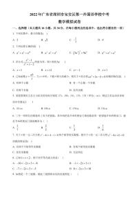 2022年广东省深圳市宝安区第一外国语学校中考数学模拟试卷（原卷及解析版）