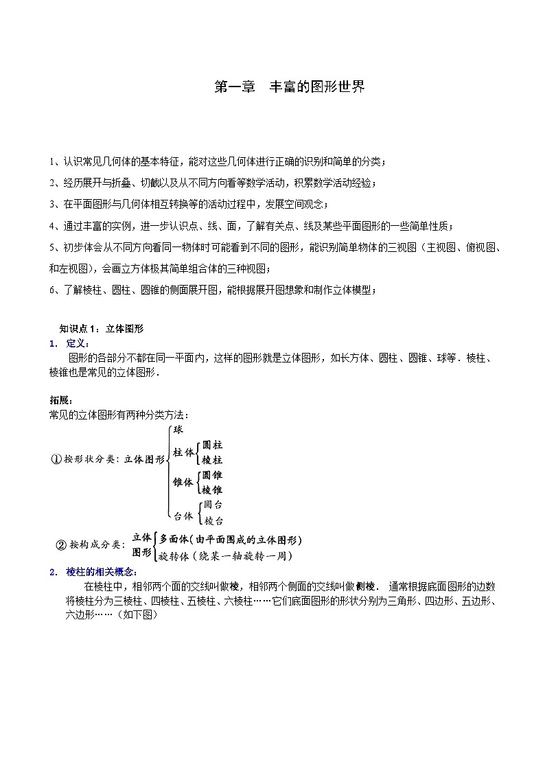【期中单元知识点归纳】(北师大版)2023-2024学年七年级数学上册 第一章 整式及其加减试卷(知识归纳+题型突破)01