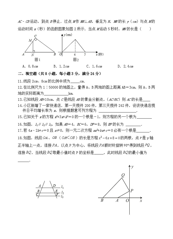江苏省宜兴市树人中学教育集团2023-2024学年九年级上学期第一次(月考)调研数学试卷02