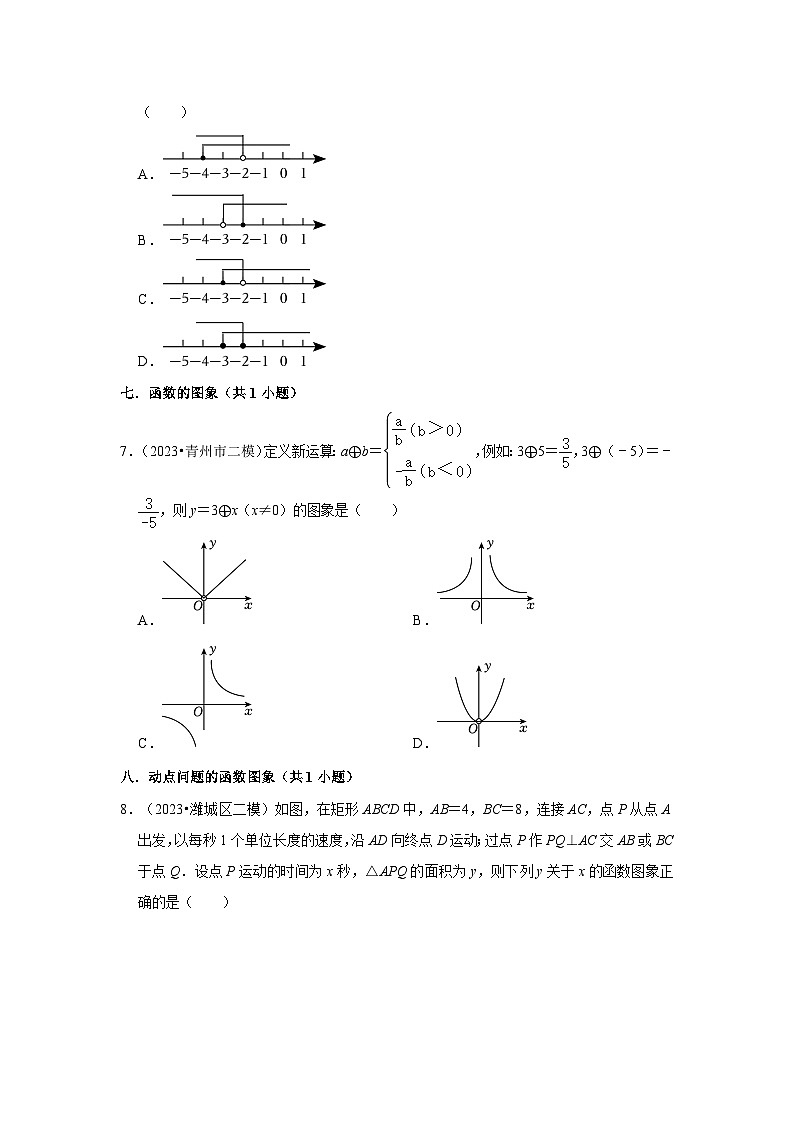 山东省潍坊市2023年各地区中考考数学模拟(一模、二模)试题按题型难易度分层分类汇编-01选择题第2页