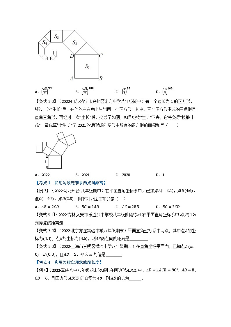2024年八年级数学下册专题21.2 期中期末专项复习之勾股定理十八大必考点(举一反三)(人教版)(原卷版)第3页