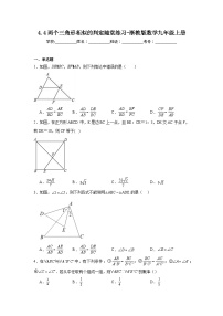 初中数学浙教版九年级上册第4章 相似三角形4.4 两个三角形相似的判定复习练习题