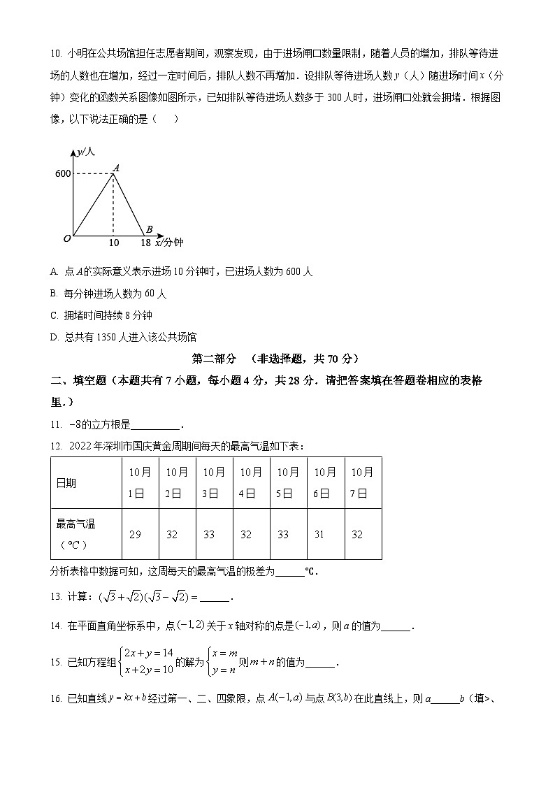 精品解析:广东省深圳市龙华区2022-2023学年上学期八年级期末质量检测数学试卷03