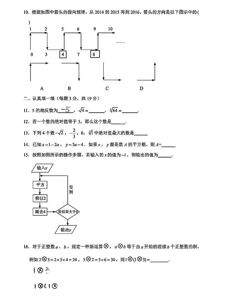 浙江省宁波市江北区青藤书院2023-2024学年七年级上学期+数学月考试卷(10月)02