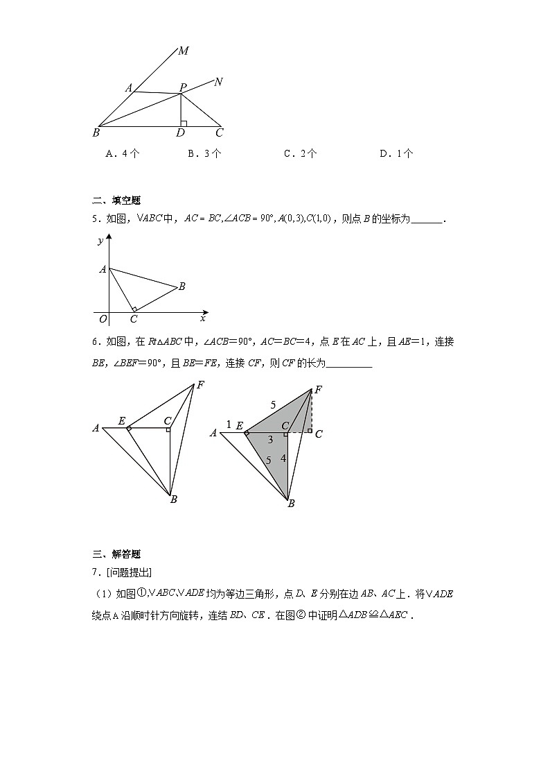 中考数学专项训练(11)全等三角形中常见模型含解析答案第2页