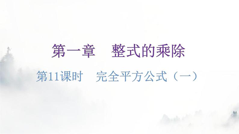 北师大版七年级数学下册第一章整式的乘除第十一课时完全平方公式(一)教学课件01