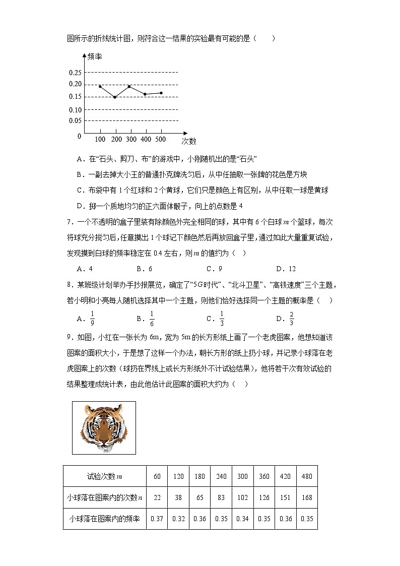人教部编办版九年级数学上册第二十五章概率初步第28课概率求解的多种类型含解析答案 试卷02