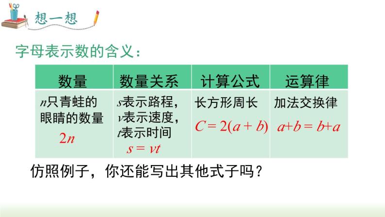 2.1.1 用字母表示数 人教版数学七年级上册课件05