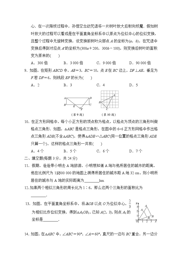 第23章 图形的相似 华东师大版数学九年级上册综合素质评价(含答案)第2页