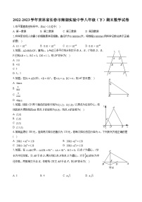 2022-2023学年吉林省长春市南湖实验中学八年级（下）期末数学试卷（含答案解析）