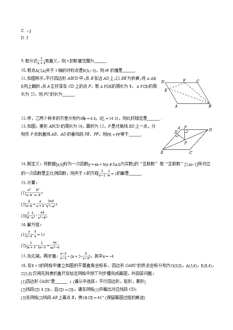 2022-2023学年吉林省长春市榆树市慧望中学八年级(下)期末数学试卷(含答案解析)第2页