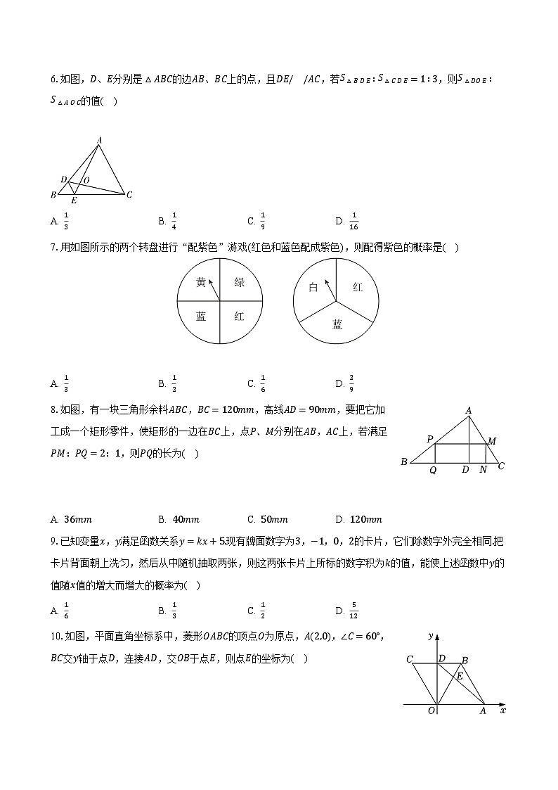 2023-2024学年河南省郑州四中南校区九年级(上)月考数学试卷(10月份)(含解析)第2页