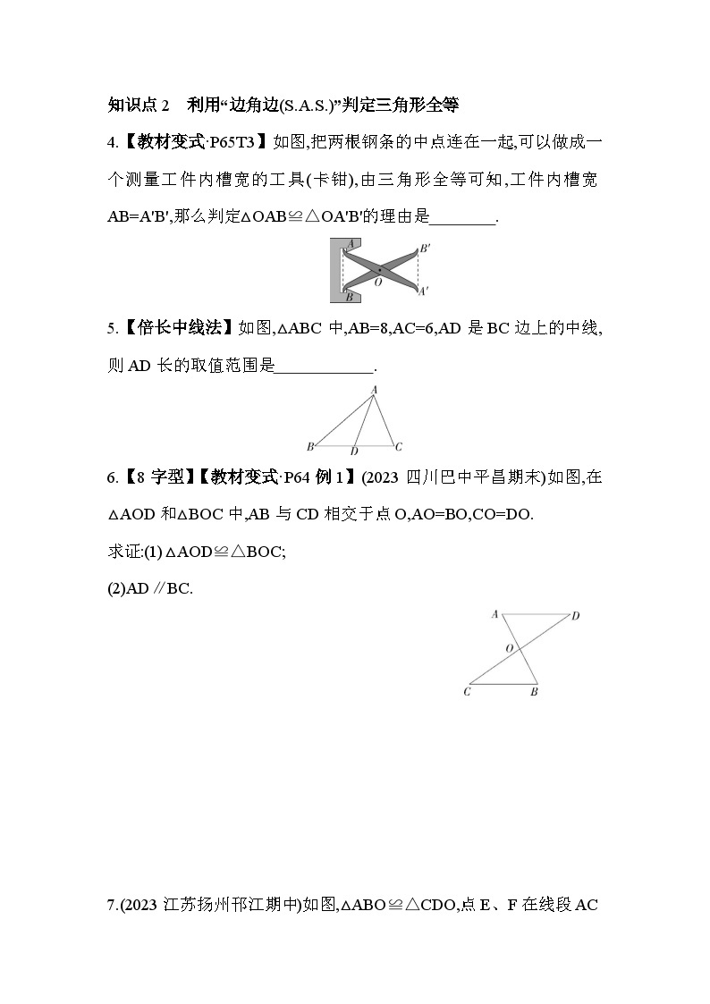 13.2 三角形全等的判定 华东师大版数学八年级上册素养提升练(含解析)02