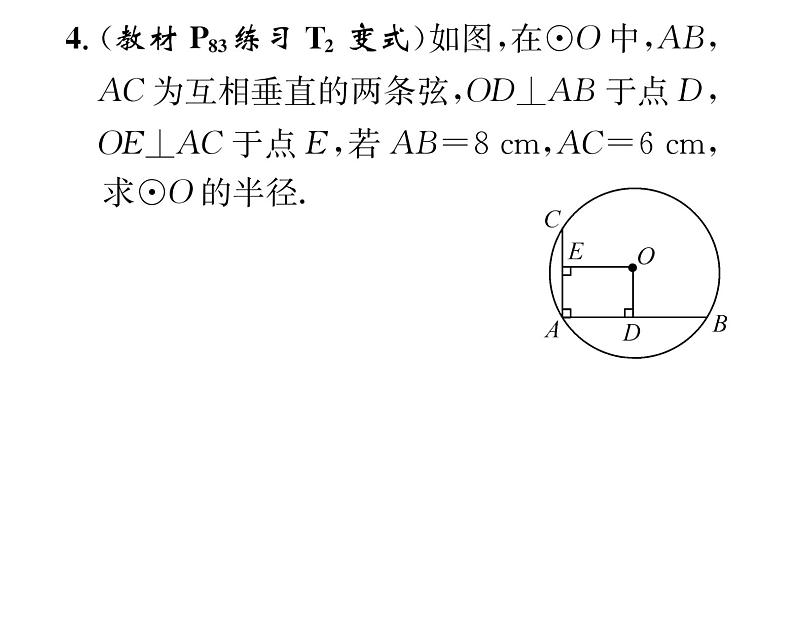 人教版九年级数学上册第24章24.1.2 垂直于弦的直径课时训练课件PPT第7页