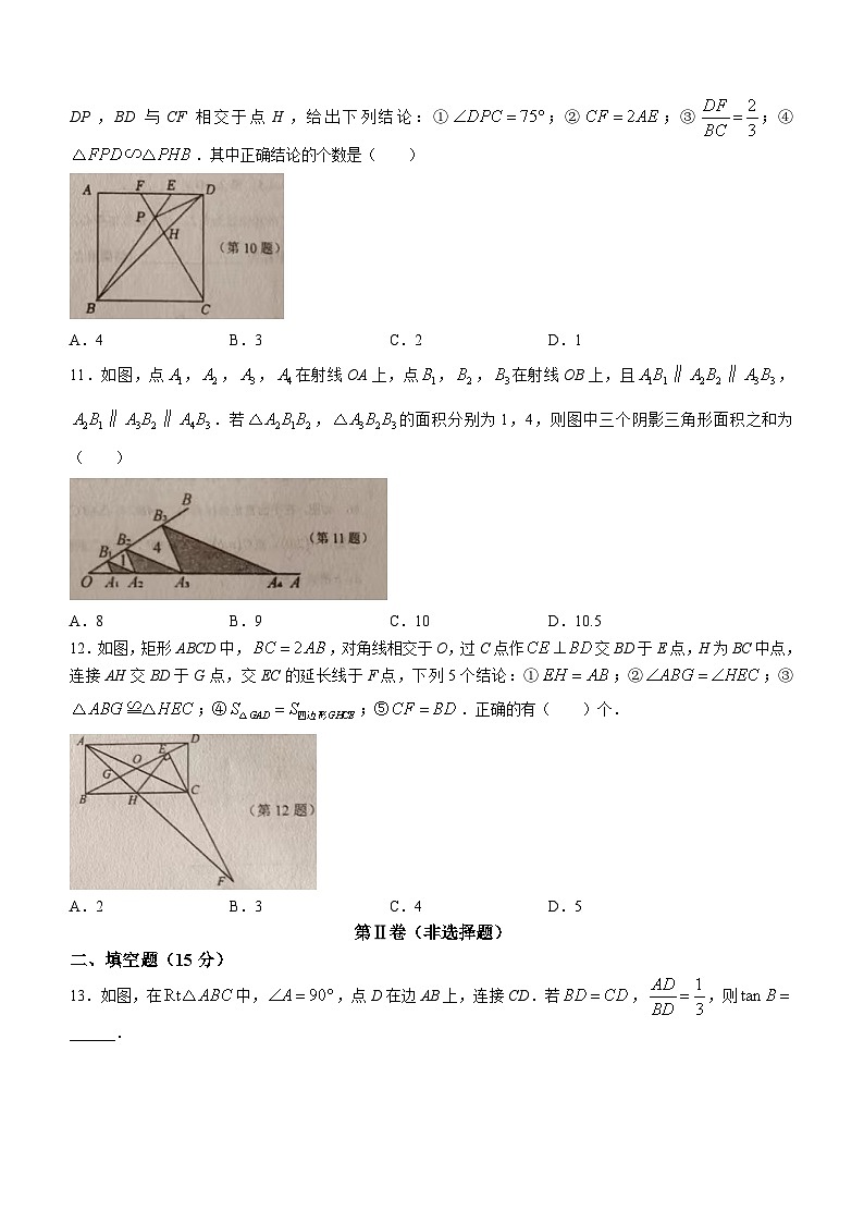 山东省聊城市阳谷县实验中学2023-2024学年九年级上学期第一次月考数学试题(无答案)03
