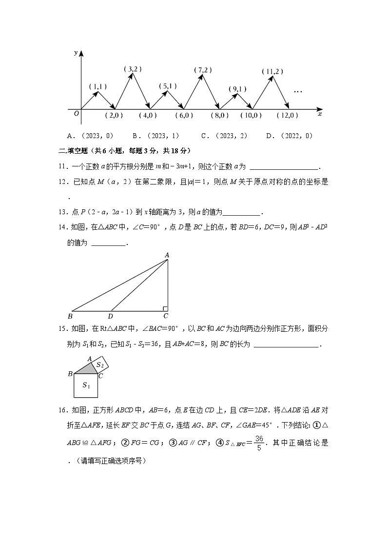 辽宁省沈阳市第一三四中学2023-2024学年八年级上学期数学10月月考试题第3页